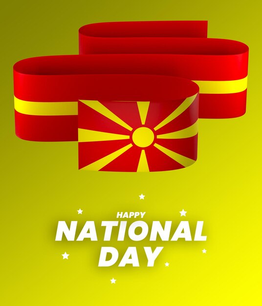 PSD noord-macedonië vlagelement ontwerp nationale onafhankelijkheidsdag banner lint psd