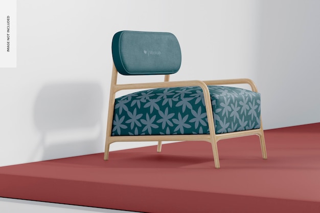 PSD nordic armchair mockup, left view