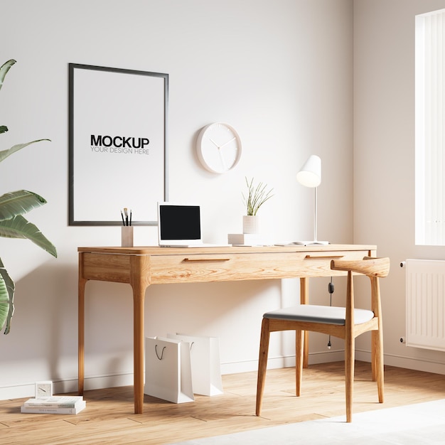 Nordic Home Office makieta ściany wewnętrznej makieta ramki