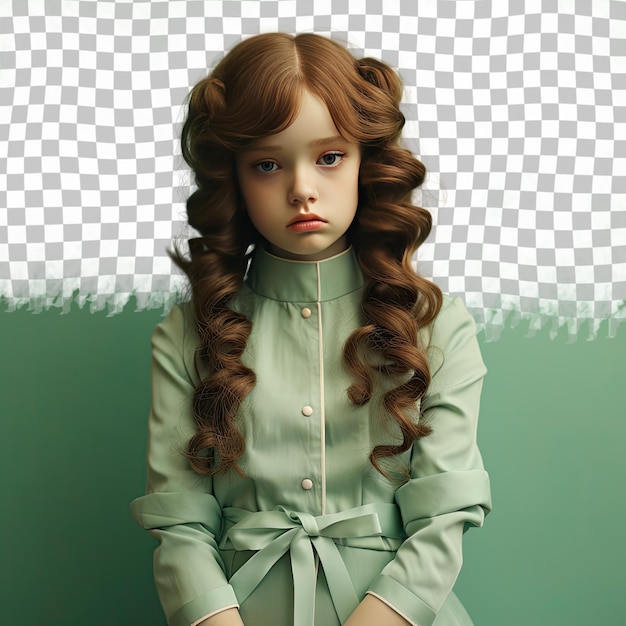 PSD nordic toddler occupa therapist with long hair embraces elegance in mint