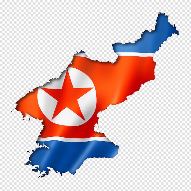 North korean flag map