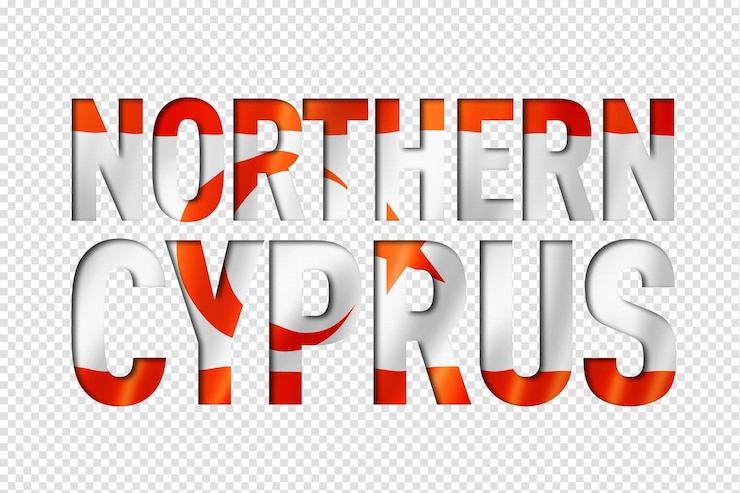 PSD northern cyprus flag text font national symbol background