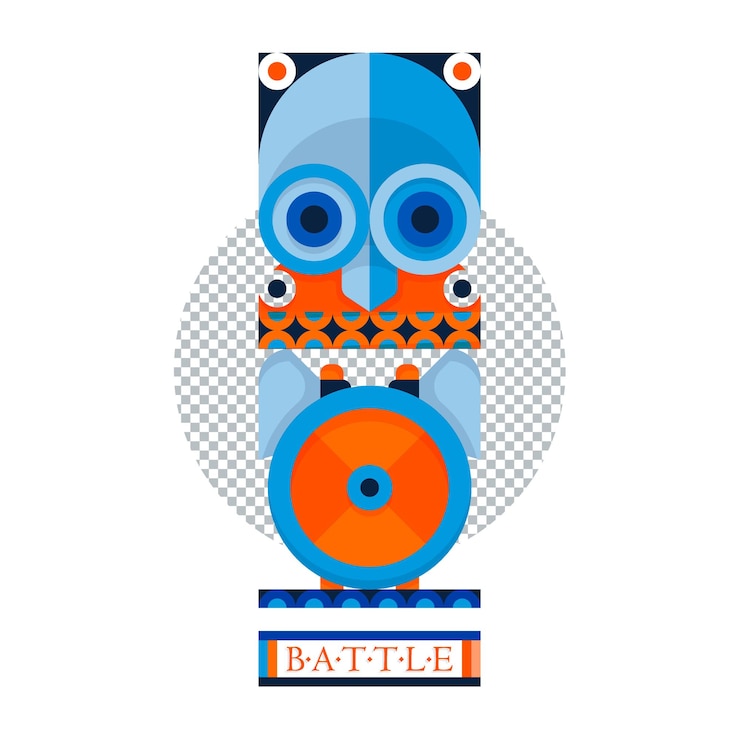 PSD northern fantasy battle emblem viking owl helmet and shield and axes