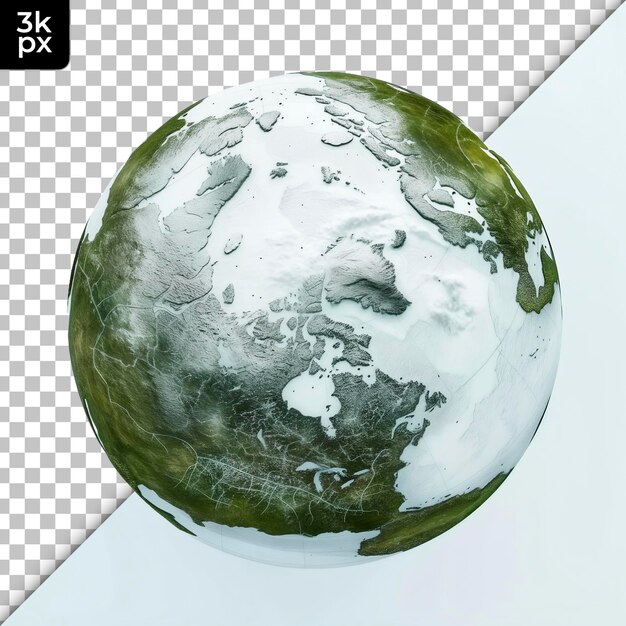 PSD northern hemisphere isolated on transparent background