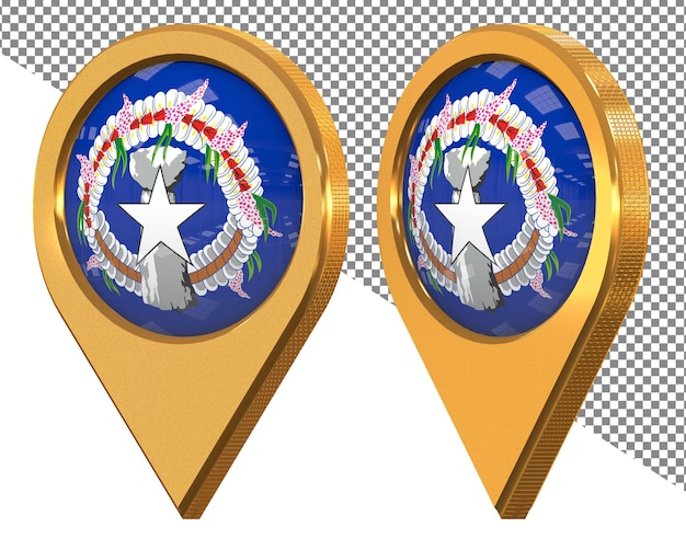 PSD northern mariana islands location icon flag isolated with different angled 3d rendering