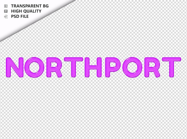 PSD northport tipografia testo viola vetro lucido psd trasparente