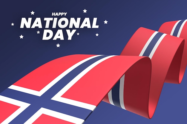 PSD norway flag design national independence day banner editable text and background