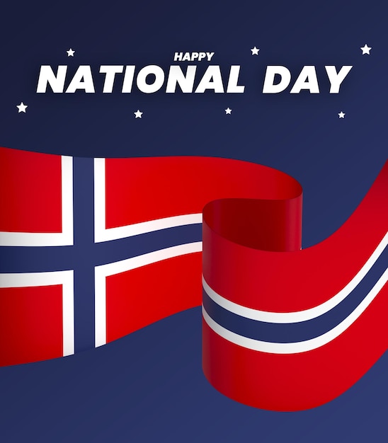 ノルウェー国旗のデザイン 独立記念日 バナーリボン