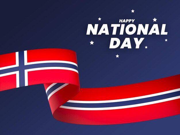 ノルウェー国旗のデザイン 独立記念日 バナーリボン