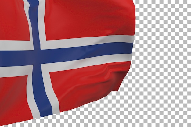 Norway flag isolated. Waving banner. National flag of Norway