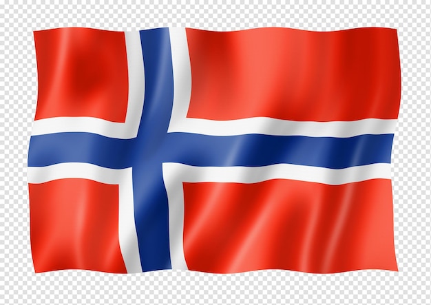 Norwegian flag isolated on white