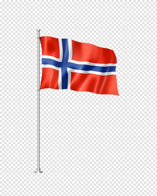 Norweska flaga izolowana na białym