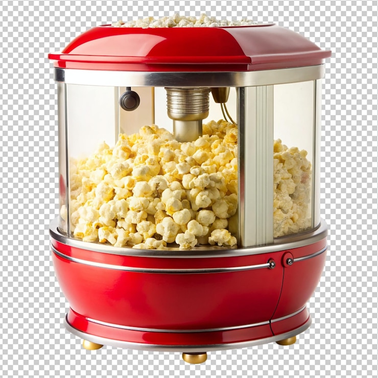 PSD nostalgia popcorn maker on transparent background