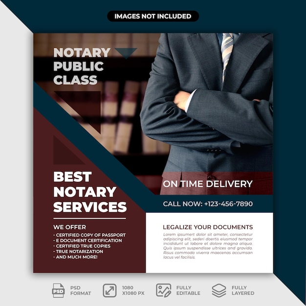 Notary Services Post Template for Social Media