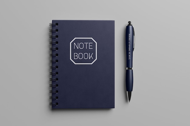 Note book with pen mockup