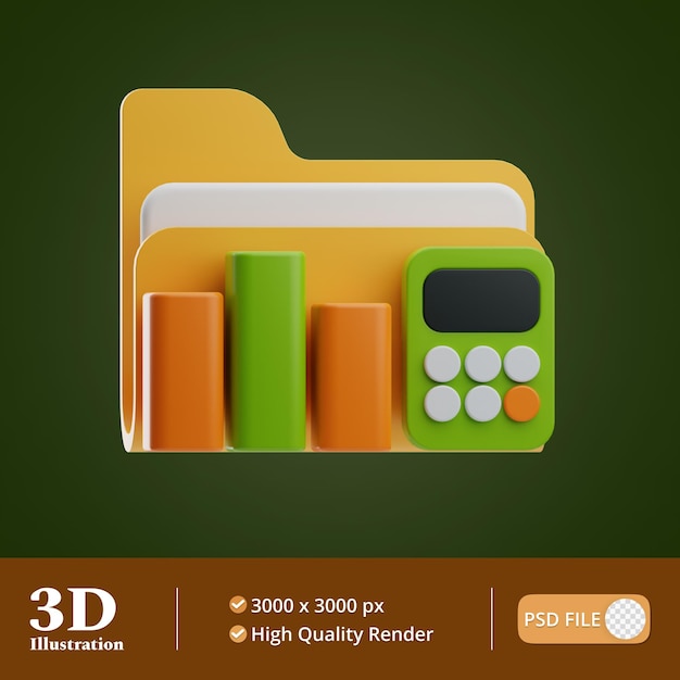 Note and finance accounting illustration 3d