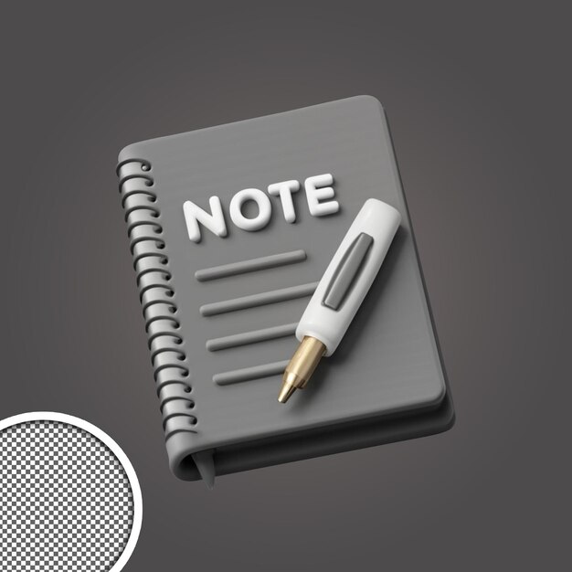 PSD notebook 3d icon