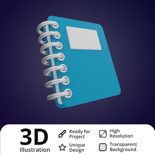 Notebook 3d illustration