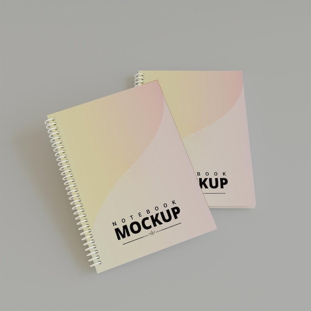 Notebook 3d realistic mockup Design template