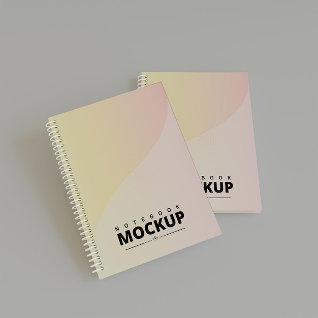 Notebook 3d realistic mockup design template