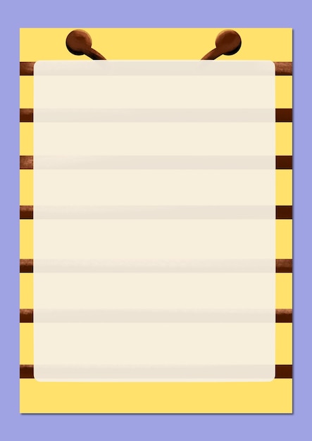 notebook blank sheet design with stripe pattern yellow colored background cute design
