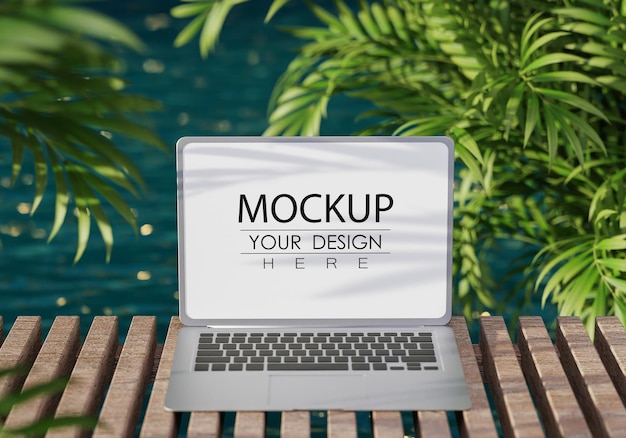 Mockup psd piatto per notebook