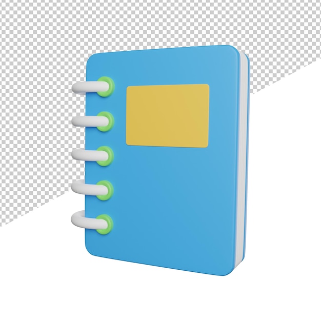 notebook goal target side view 3d rendering icon illustration on transparent background
