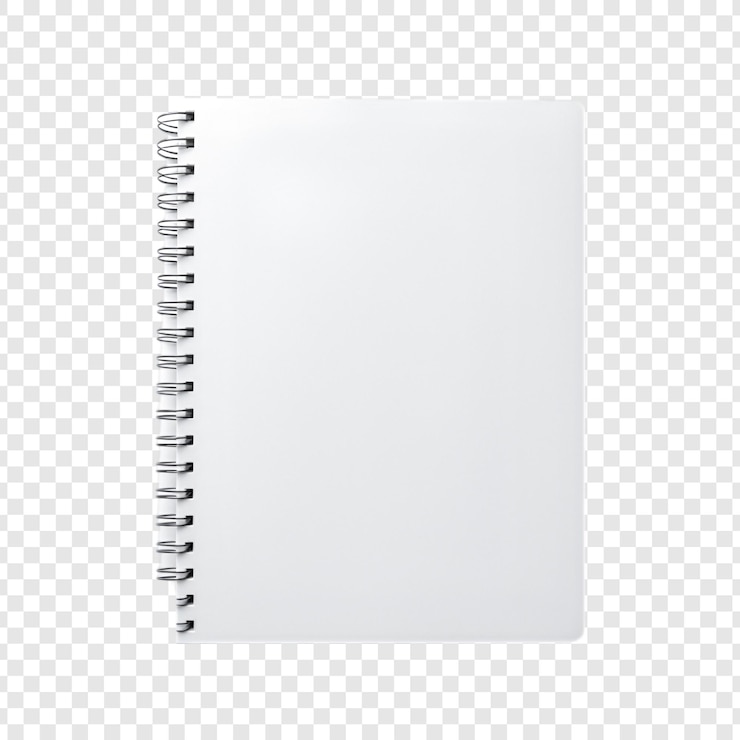PSD notebook isolated on a transparent background