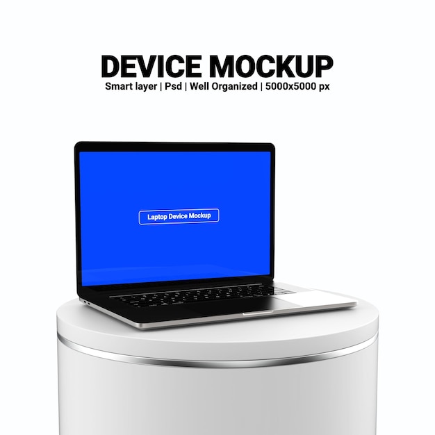 編集可能なデザインと透明な背景を持つノートブックラップトップ画面3Dレンダリングモックアップ