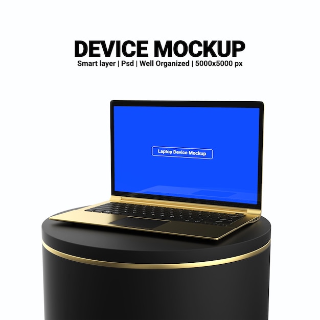 編集可能なデザインと透明な背景を持つノートブックラップトップ画面3Dレンダリングモックアップ