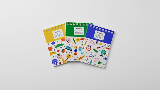 PSD notebook omslag mockup ontwerp