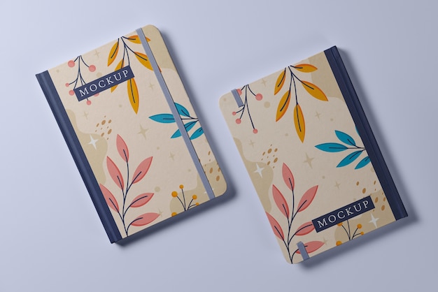 PSD notebook omslag mockup ontwerp