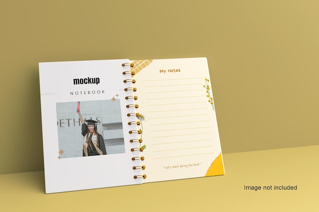 Notebook open mockup