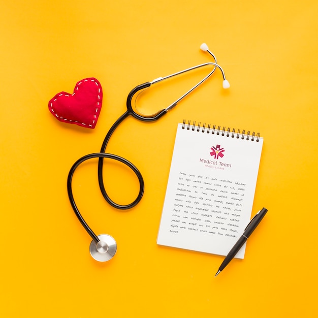 PSD notebook and stethoscope