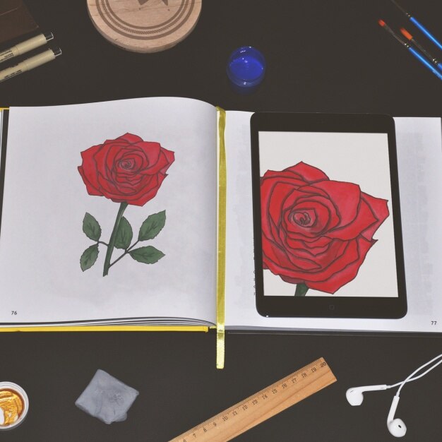 PSD notebook and tablet mock up design