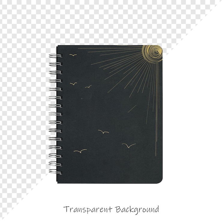 PSD a notebook with a gold ring on the bottom