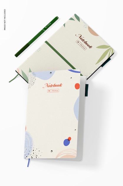 Notebook with Horizontal Band Mockup, Stacked