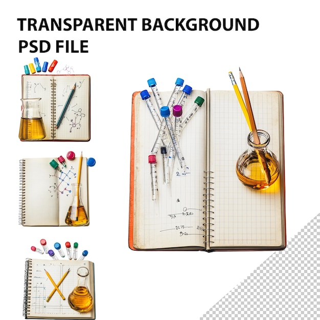 a notebook with a picture of a notebook with a pencil and a pencil on it