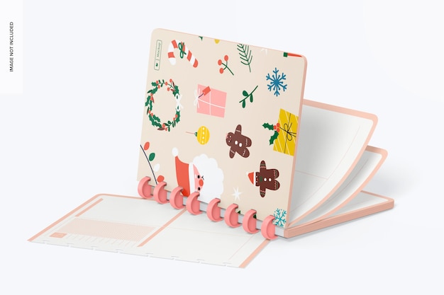 Notebook with Plastic Rings Mockup