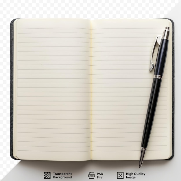 PSD notebook for writing on a white isolated background