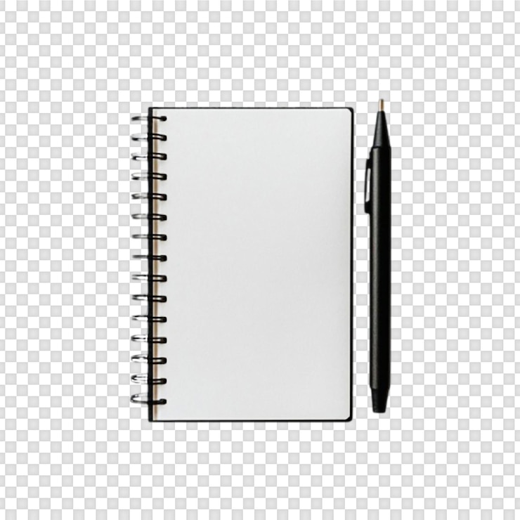 PSD notebookpapier geïsoleerd op doorzichtige achtergrond