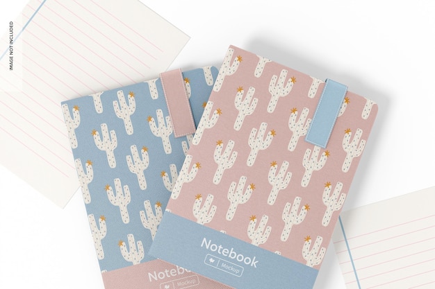 Notebooks met bovenklepmodel, bovenaanzicht