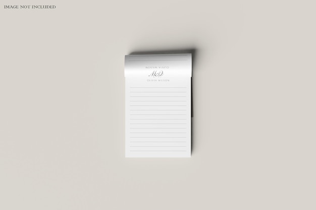 Blocco note a6 mockup aperto