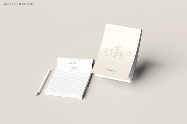 PSD blocco note a6 mockup aperto