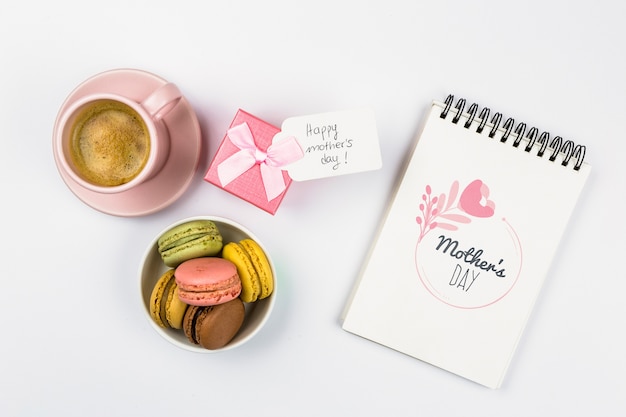 Notepad mockup with mothers day concept