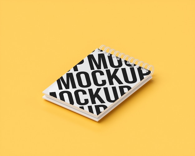 Mockup di blocco note su giallo