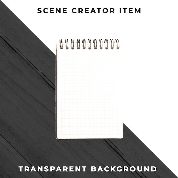 PSD notepad on transparent background