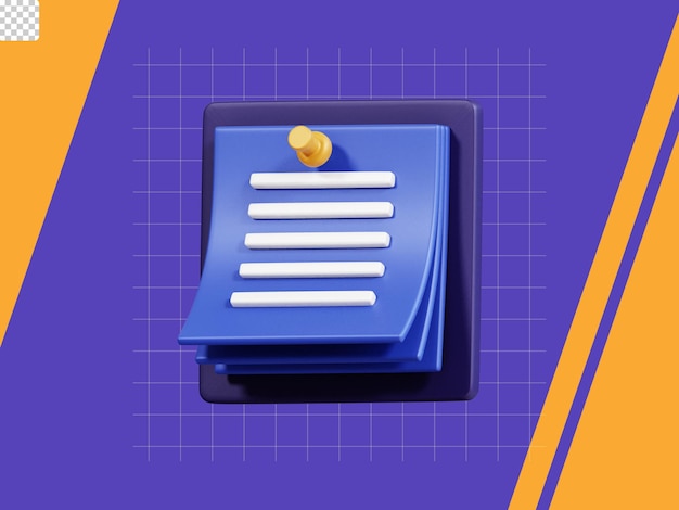 PSD notes study 3d icon