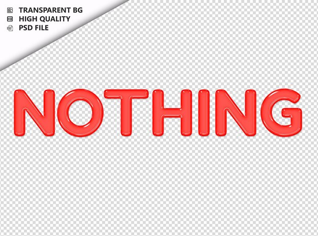 PSD nothing typography red text glosy glass psd transparent