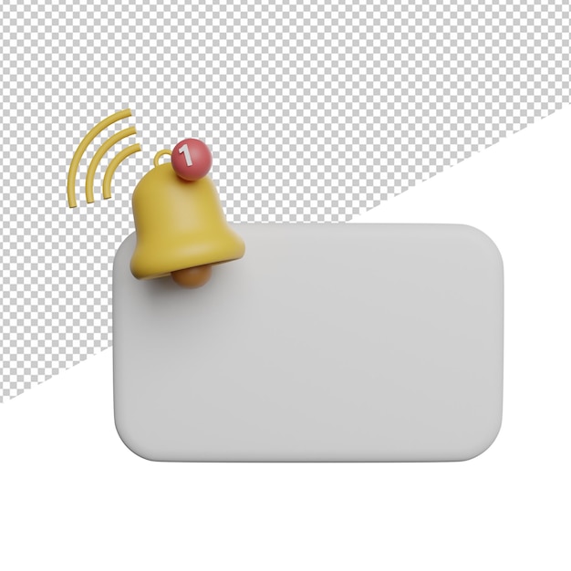 notification bar phone alarm front view 3d illustration rendering transparent background